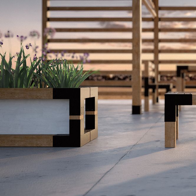 Hovedbilde PERGOLA TERMOFURU BYGGESETT 2,4m X 2,4m X 2,4m