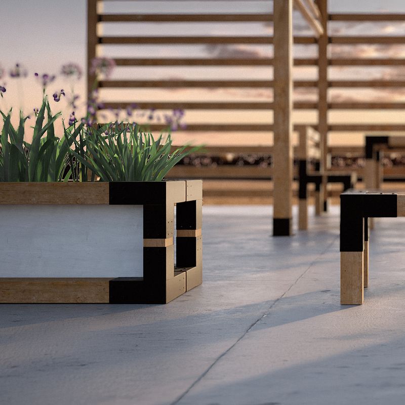 PERGOLA TERMOFURU BYGGESETT 2,4m X 2,4m X 2,4m